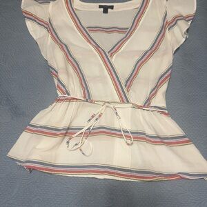 J. Crew Multicolor Striped Wrap Blouse size 8